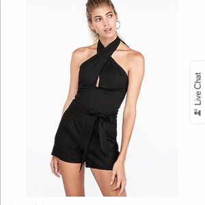 NWT Express High-Waisted Linen Shorts, Black